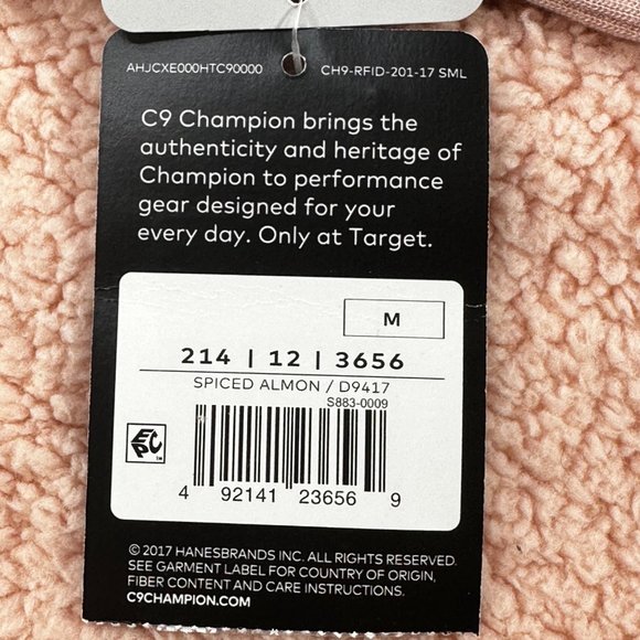 Champion C9 Women's Size Medium Jacket Hooded Sherpa Full Zip Closure Pink New - Picture 6 of 16